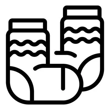Pair of socks with wavy pattern for cold weather icon 스톡 일러스트