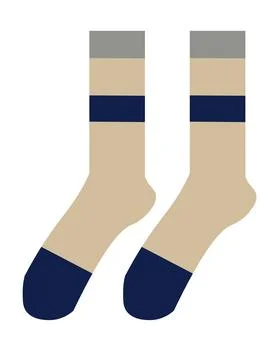 A pair of socks on a white background, flat vector drawing Stock Illustration