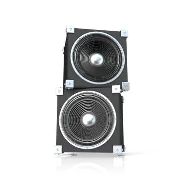 Pair of sound speakers. 3D Stock Illustration