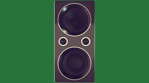 A pair of speakers on green background and isolated on green screen background Stock Footage 336968361