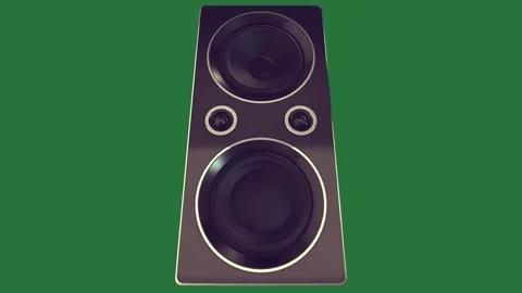 A pair of speakers on green background and isolated on green screen background Stock Footage 336968370