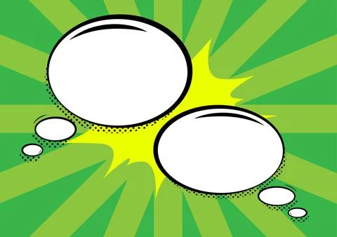 Pair Of Speech Bubbles In Oval Shape With Copy Space On Color Stripes Background 스톡 일러스트