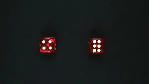 The pair of standard playing red dice Stock Footage 127302313