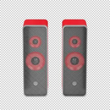 Pair of stereo computer speakers Stock Illustration
