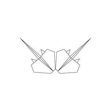 Pair Stingray Fish Polygonal Lines Stock Illustration