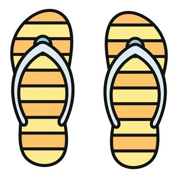 Pair of striped flip flops icon for summer holidays Ilustração Stock
