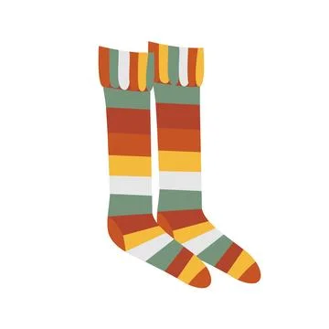 Pair of striped socks. Vector illustration isolated on a white background Stock Illustration