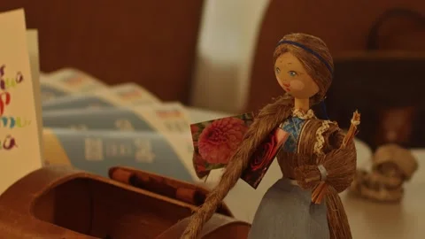 Pair of stuffed dolls on white background Stock Footage 158887164