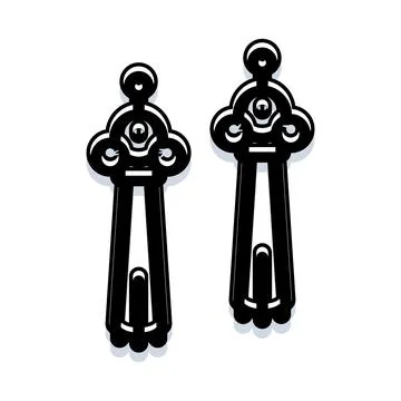 Pair of stylized contemporary drop dangle earrings Stock Illustration