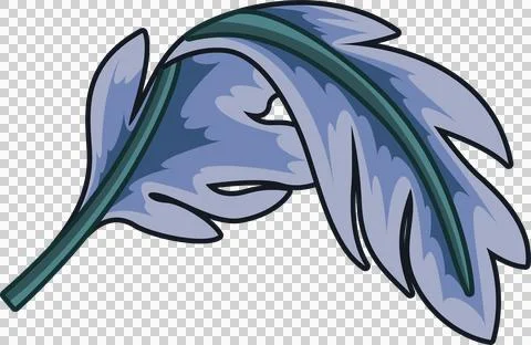 Pair of stylized feathers floating on transparent background, showing layered Ilustração Stock