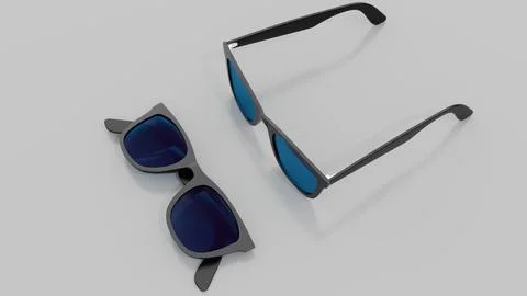 Pair of sunglasses top view isolated on white background Stock Illustration