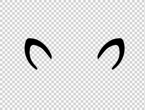 Pair Of Symmetrical Black Curved Pointed Ear Silhouettes Stock Illustration