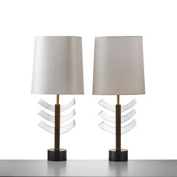 Pair of table lamps Stock Photos