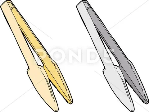 Pair of tongs Stock Illustration