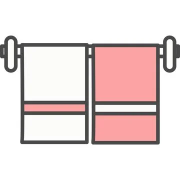 Pair of towel on hanger vector icon Stock Illustration