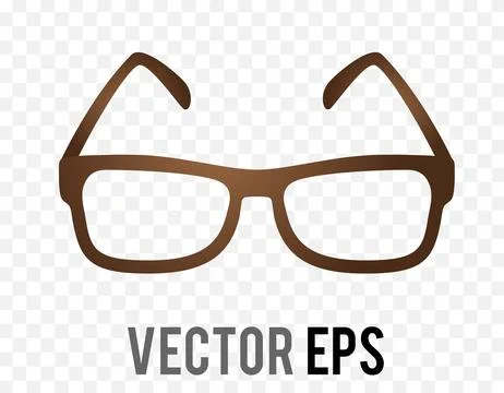 Pair of two lenses and gradient brown glasses icon Stock Illustration