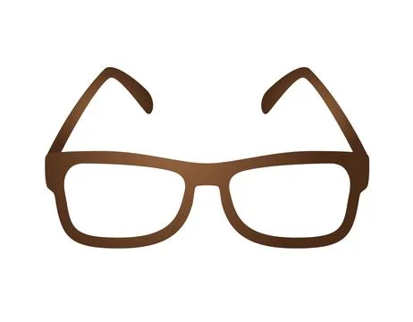 Pair of two lenses and gradient brown glasses icon Stock Illustration
