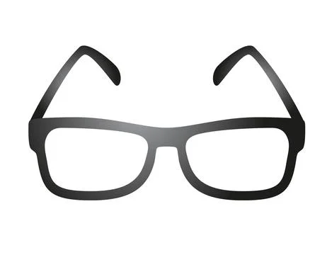 Pair of two lenses and gradient black glasses icon Stock Illustration
