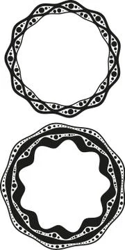 Pair of unusual round frames Stock Illustration