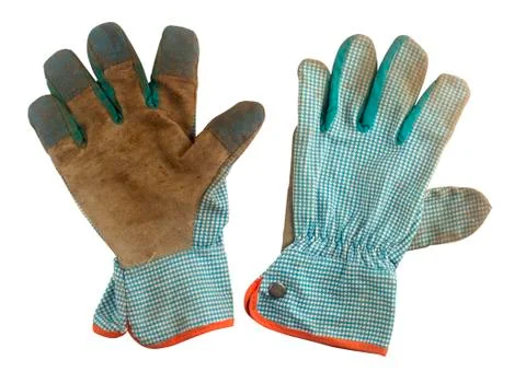 Pair of used working gloves 스톡 사진