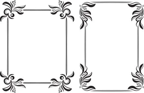 Pair of vintage black frame with empty place for your text or other design,.. Stock Illustration