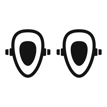 Pair of wall mounted urinal icons showing empty and full view Stock Illustration