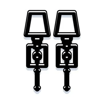 Pair of wall sconce lamps providing interior lighting Stock Illustration