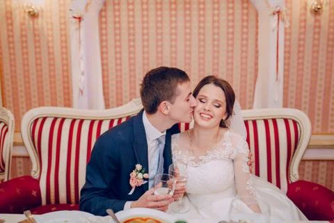 Pair of wedding restaurant Foto stock