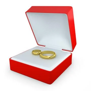 Pair of wedding rings in a box Stock Illustration