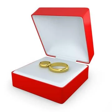 Pair of wedding rings in a box Pair of wedding rings in a rectangular shap... Stock Photos