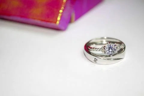 A pair of wedding rings Stock Photos
