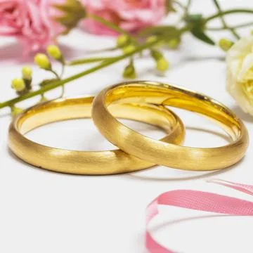Pair of wedding rings Stock Photos