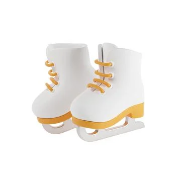 Pair of white figure skates Illustrazione stock