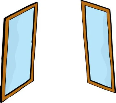 Pair of window or mirror cartoons Stock Illustration
