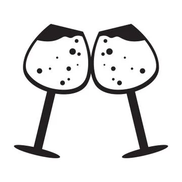 Pair of wine glasses Stock Illustration