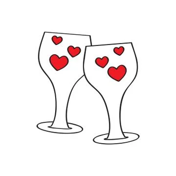 Pair of wine glasses Ilustração Stock