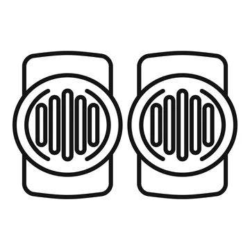 Pair of wireless bluetooth speakers spreading sound waves icon Stock Illustration