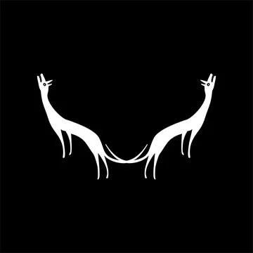 Pair Wolf Naive Illustration Stock Illustration