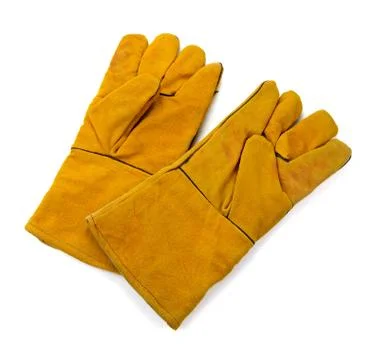Pair of work gloves isolated on white background 스톡 사진