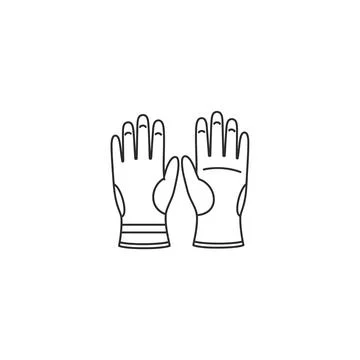 Pair of work safety gloves icon for hand protection and labor Stock Illustration