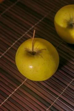 Pair of yellow apples Stock Photos