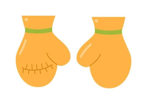Pair of yellow boxing gloves vector illustration Stock Illustration