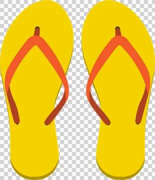 Pair of yellow flip-flops, perfect for summer days, beach trips, or casual .. Stock Illustration
