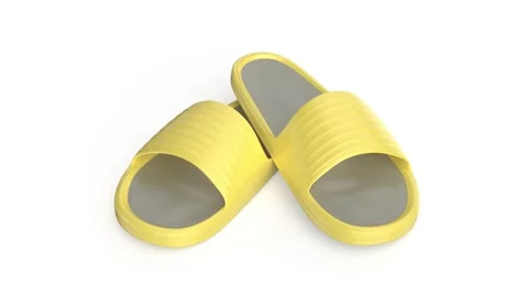 Pair of yellow rubber slides Stock Footage 319163070