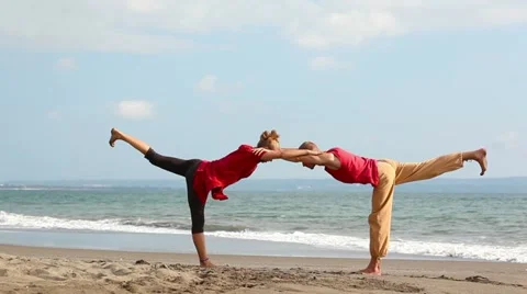 Pair yoga Stock Footage 22185061
