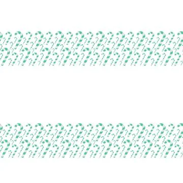 Paired endless horizontal border. Striped green and white candy cane. イラスト素材