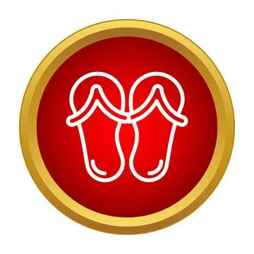 Pairing flip flops in red circle icon Stock-Illustration