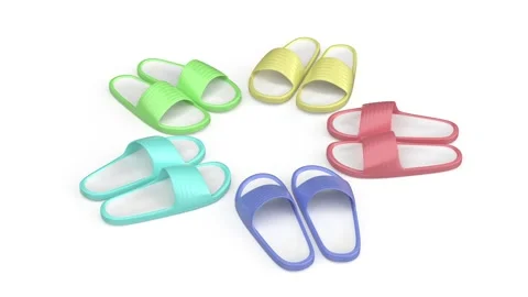 Pairs of rubber slides in different colors Stock Footage 329965226