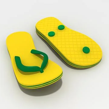 Pairs of thongs (flip-flops) 3D Model