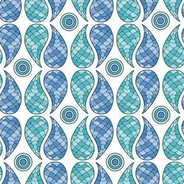 Paislay mosaic seamless pattern. Repeat vector background for ceramic tile de Stock Illustration